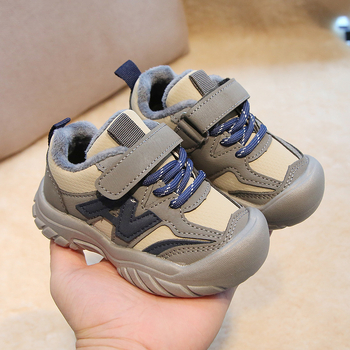 Adidași sport pentru copii, iarnă, cu Velcro, suprafață PU+mesh, talpă cu bule, ușori