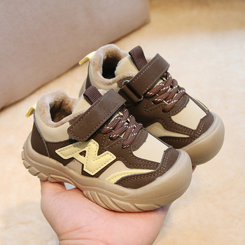 Adidași sport pentru copii, iarnă, cu Velcro, suprafață PU+mesh, talpă cu bule, ușori