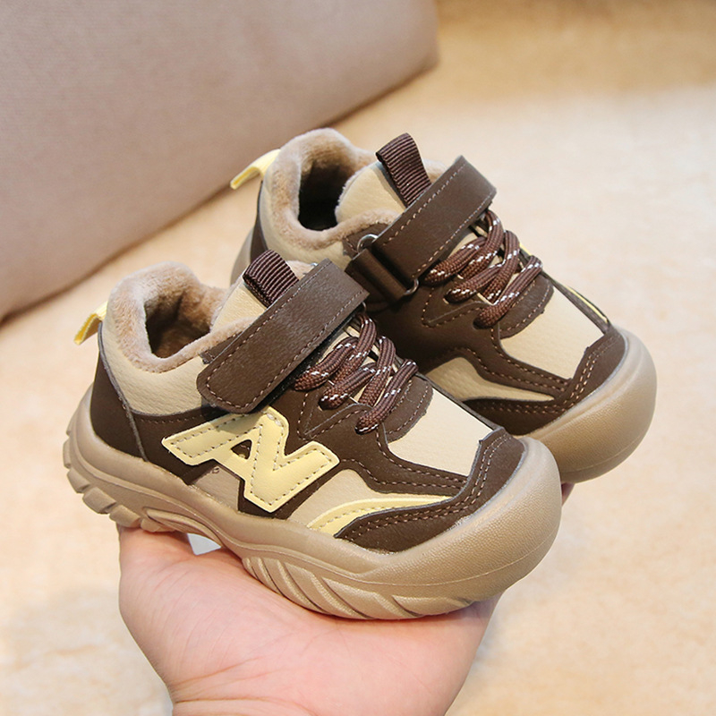 Adidași sport pentru copii, iarnă, cu Velcro, suprafață PU+mesh, talpă cu bule, ușori