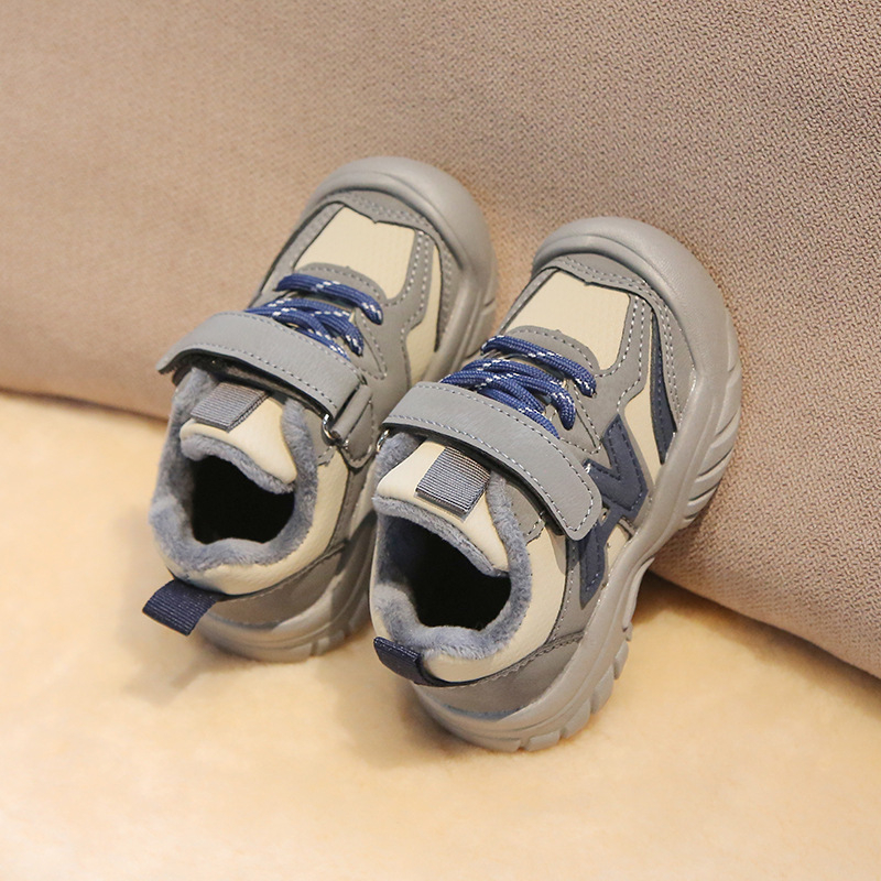 Adidași sport pentru copii, iarnă, cu Velcro, suprafață PU+mesh, talpă cu bule, ușori