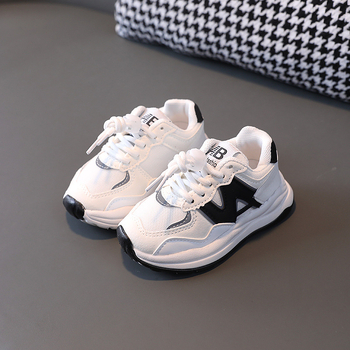 Dad Shoes pentru copii, partea superioară PU + plasă, închidere Velcro, ușoare, talpă din cauciuc, 7-12 ani