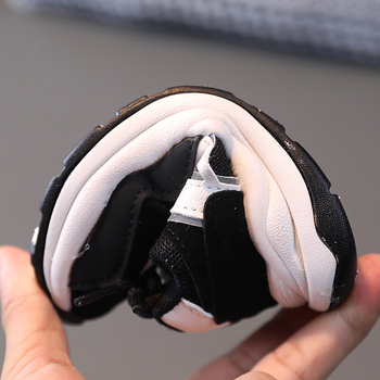 Dad Shoes pentru copii, partea superioară PU + plasă, închidere Velcro, ușoare, talpă din cauciuc, 7-12 ani