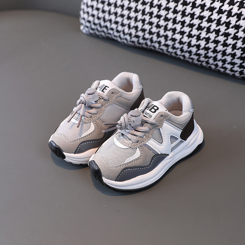 Dad Shoes pentru copii, partea superioară PU + plasă, închidere Velcro, ușoare, talpă din cauciuc, 7-12 ani