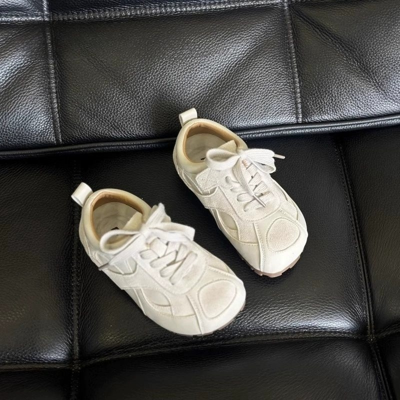 Dječje trkačke tenisice Unisex - prozračan gornji dio od sintetičke kože, Velcro zatvarač, gumeni potplat, Koreanski stil inspiriran Forrest Gump, proljeće 2025