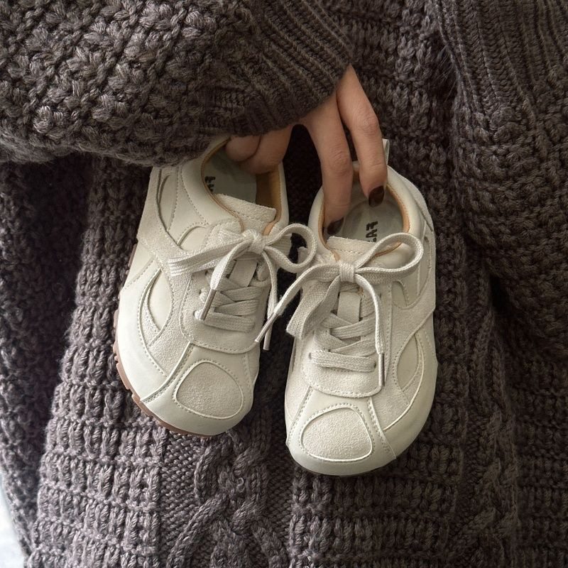 Dječje trkačke tenisice Unisex - prozračan gornji dio od sintetičke kože, Velcro zatvarač, gumeni potplat, Koreanski stil inspiriran Forrest Gump, proljeće 2025
