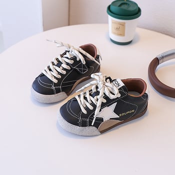 Gyermekeknek szóló, uniszex sportcipő mikroszálas bőrfelsővel, Velcro-zárás, gumitalppal, 4–6 éveseknek