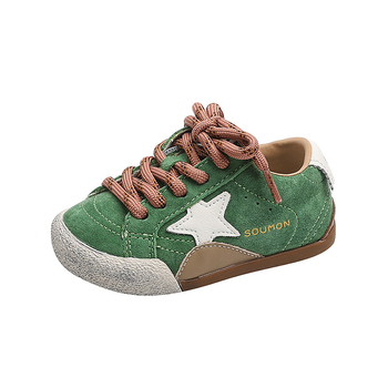 Gyermekeknek szóló, uniszex sportcipő mikroszálas bőrfelsővel, Velcro-zárás, gumitalppal, 4–6 éveseknek