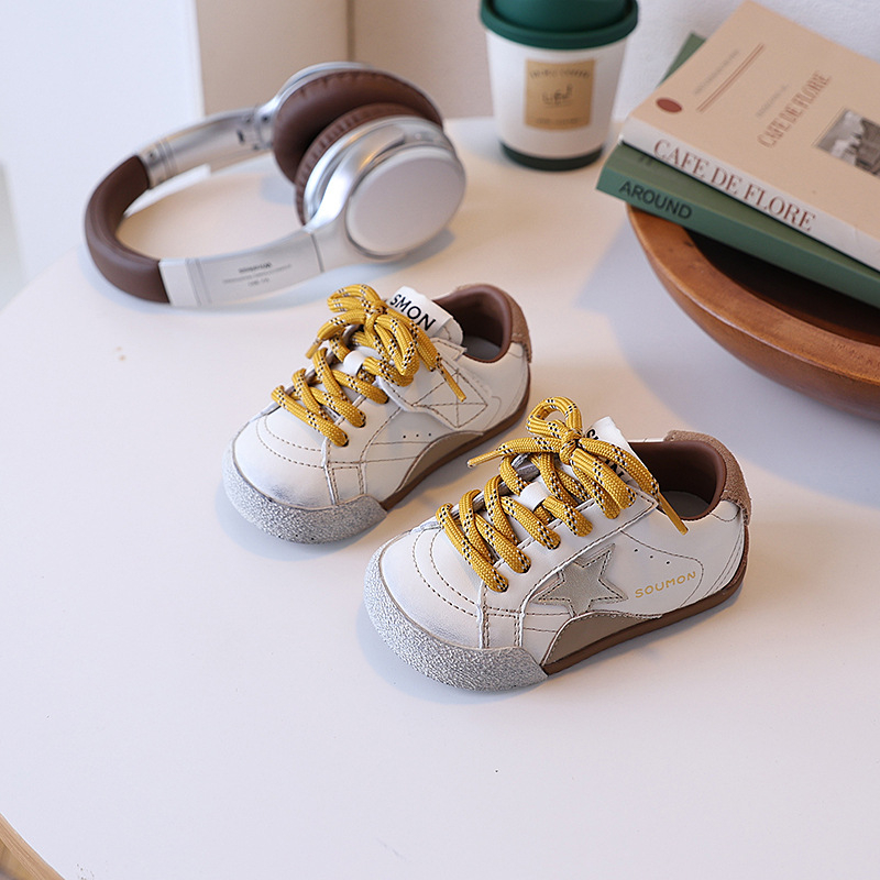 Gyermekeknek szóló, uniszex sportcipő mikroszálas bőrfelsővel, Velcro-zárás, gumitalppal, 4–6 éveseknek