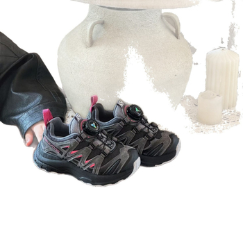 Pantofi sport pentru copii, închidere Velcro, talpă groasă, partea superioară din fibră super, talpă EVA — Colecția de iarnă 2025