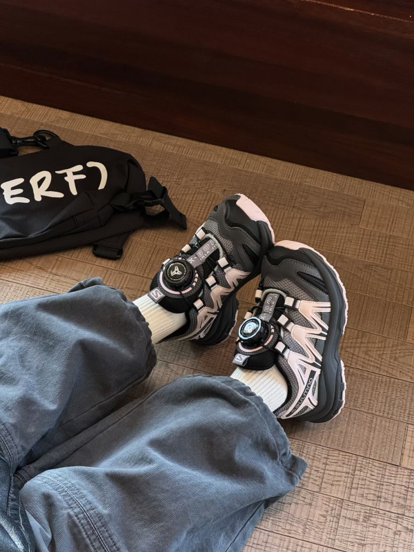 Pantofi sport pentru copii, închidere Velcro, talpă groasă, partea superioară din fibră super, talpă EVA — Colecția de iarnă 2025