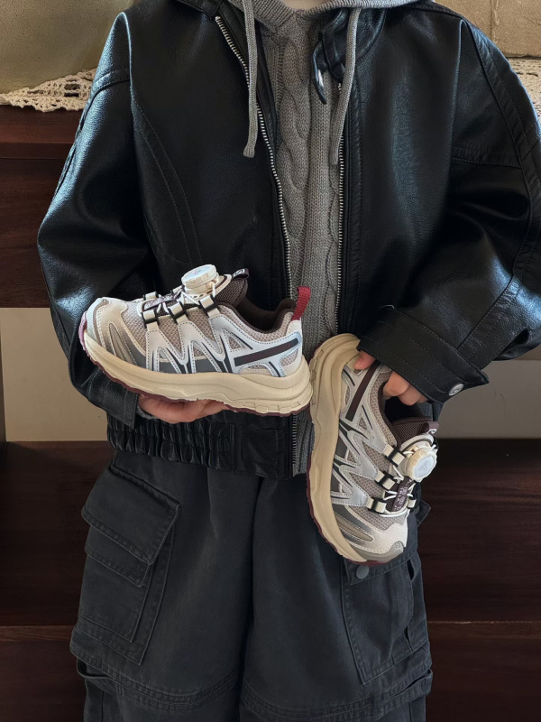 Pantofi sport pentru copii, închidere Velcro, talpă groasă, partea superioară din fibră super, talpă EVA — Colecția de iarnă 2025