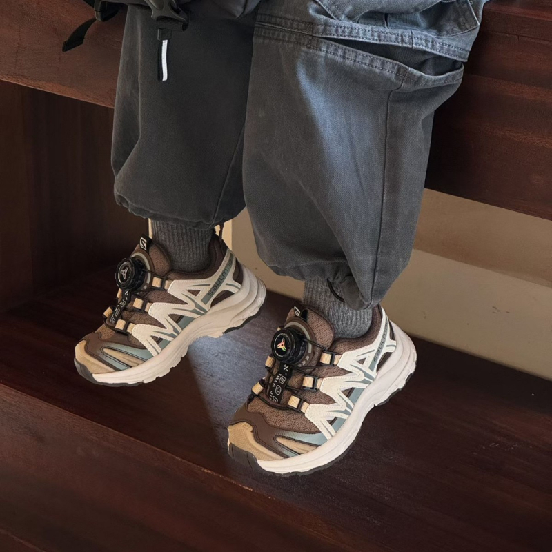 Pantofi sport pentru copii, închidere Velcro, talpă groasă, partea superioară din fibră super, talpă EVA — Colecția de iarnă 2025