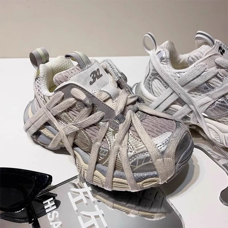 Dječje tenisice u stilu dad shoes, prozračni gornji dio PU+ mreža, Velcro kopča, gumena potplata – unisex, uzrast 4–16, lake, sportske