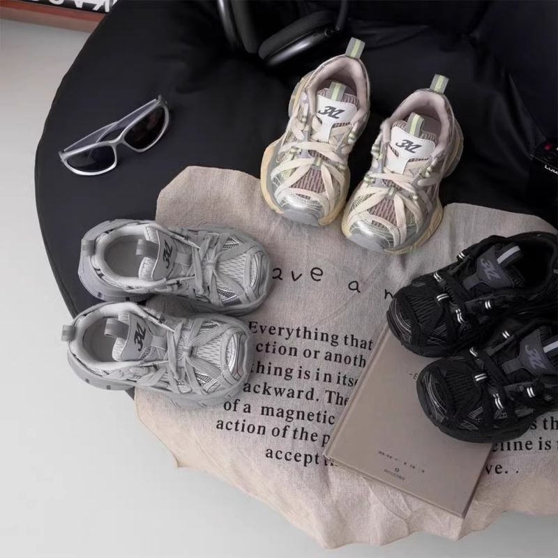Dječje tenisice u stilu dad shoes, prozračni gornji dio PU+ mreža, Velcro kopča, gumena potplata – unisex, uzrast 4–16, lake, sportske