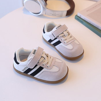 Unisex dječje tenisice za jesen, s Velcro zatvaračem, gornji dio od mikrovlaknaste kože, gumena potplat, svakodnevne casual tenisice za djecu 7–12 godina