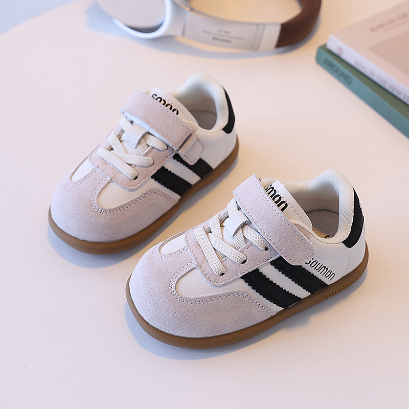 Unisex dječje tenisice za jesen, s Velcro zatvaračem, gornji dio od mikrovlaknaste kože, gumena potplat, svakodnevne casual tenisice za djecu 7–12 godina