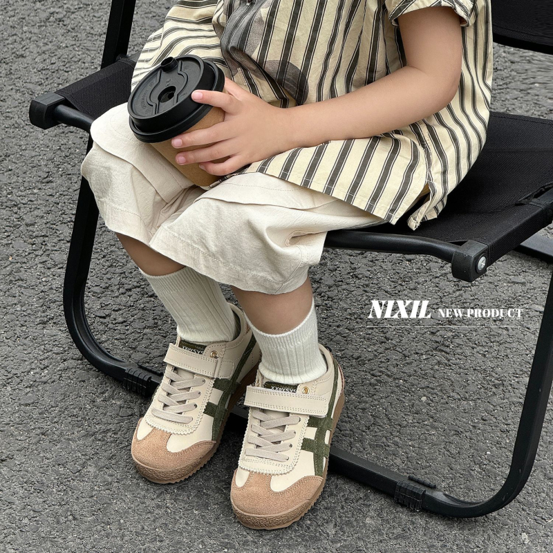 Pantofi pentru copii în stil Forrest Gump, partea superioară din piele naturală, talpă din cauciuc, închidere Velcro, unisex, vârste 1–16 ani