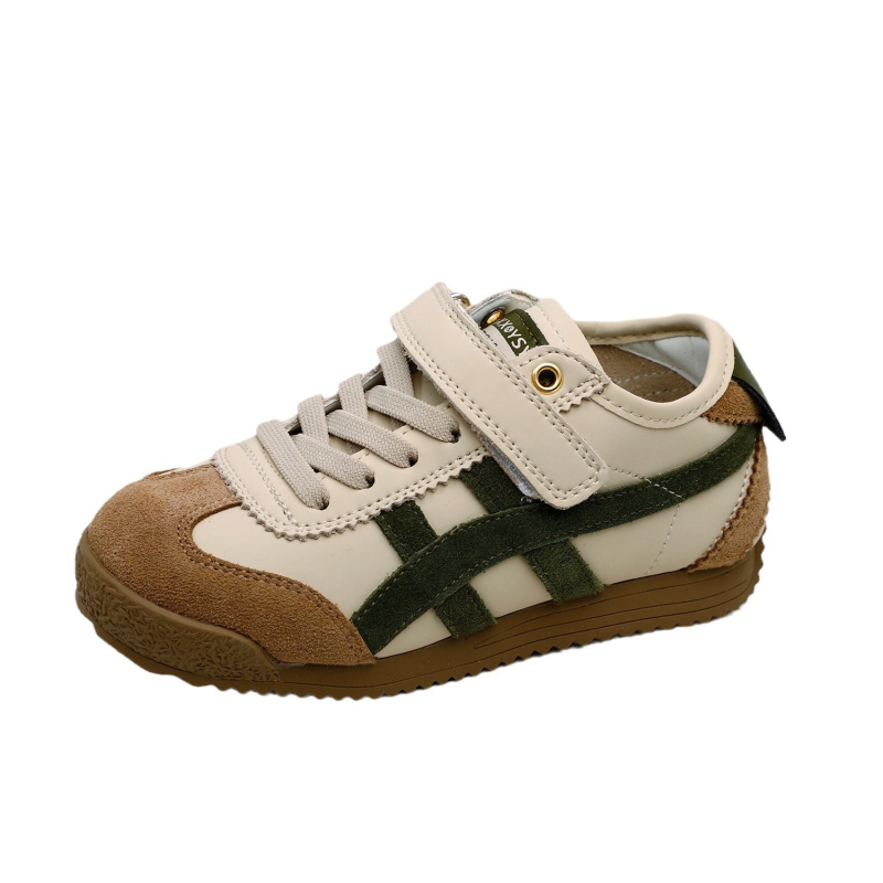 Pantofi pentru copii în stil Forrest Gump, partea superioară din piele naturală, talpă din cauciuc, închidere Velcro, unisex, vârste 1–16 ani