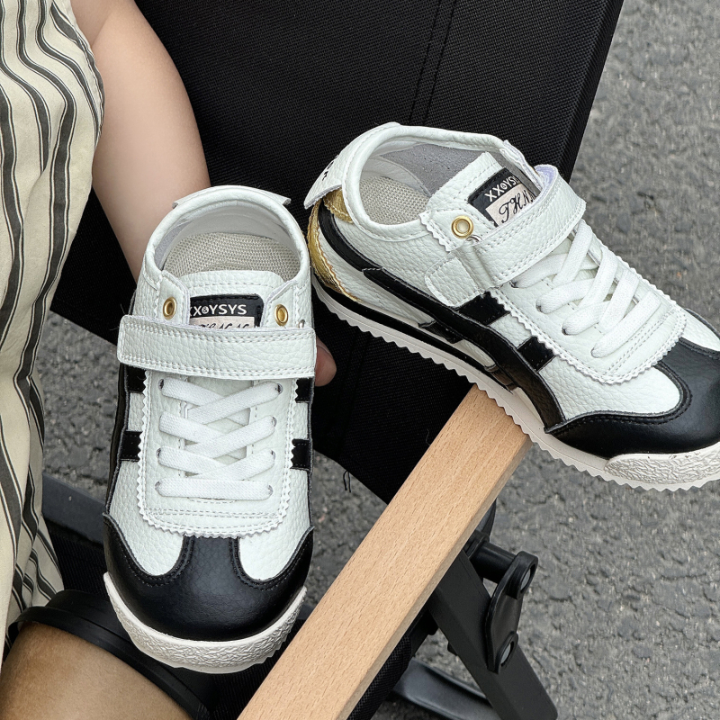 Pantofi pentru copii în stil Forrest Gump, partea superioară din piele naturală, talpă din cauciuc, închidere Velcro, unisex, vârste 1–16 ani