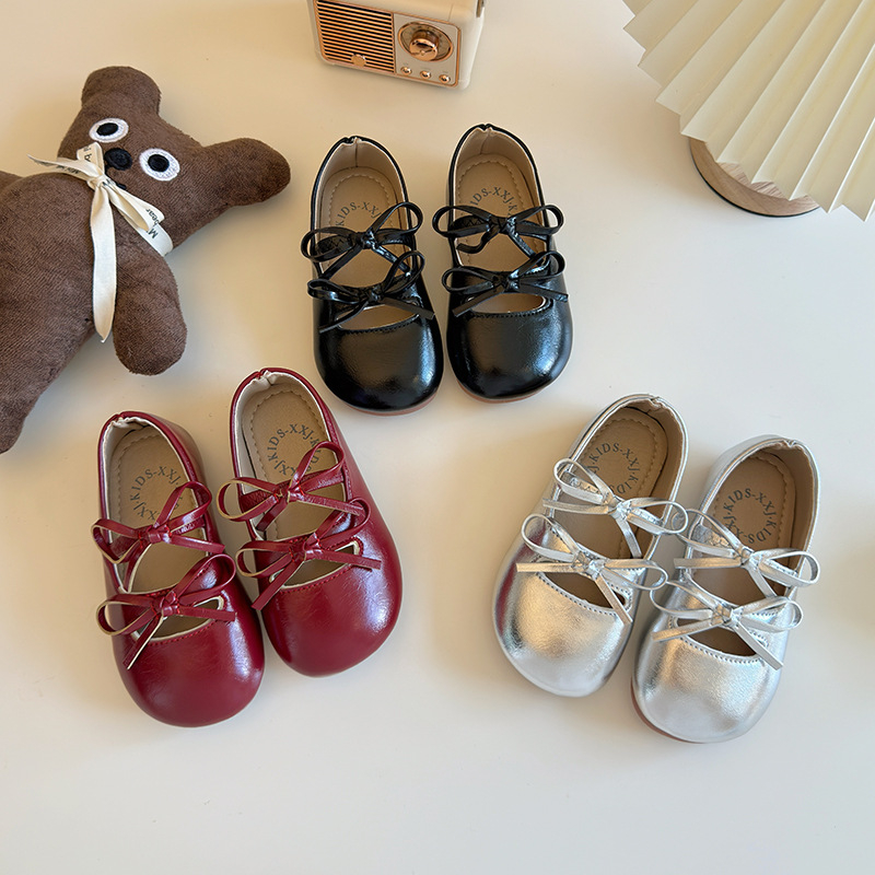 Pantofi balerini din PU pentru fete, stil coreean, talpă moale, antiderapant.