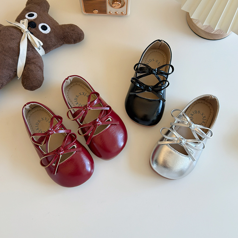 Pantofi balerini din PU pentru fete, stil coreean, talpă moale, antiderapant.