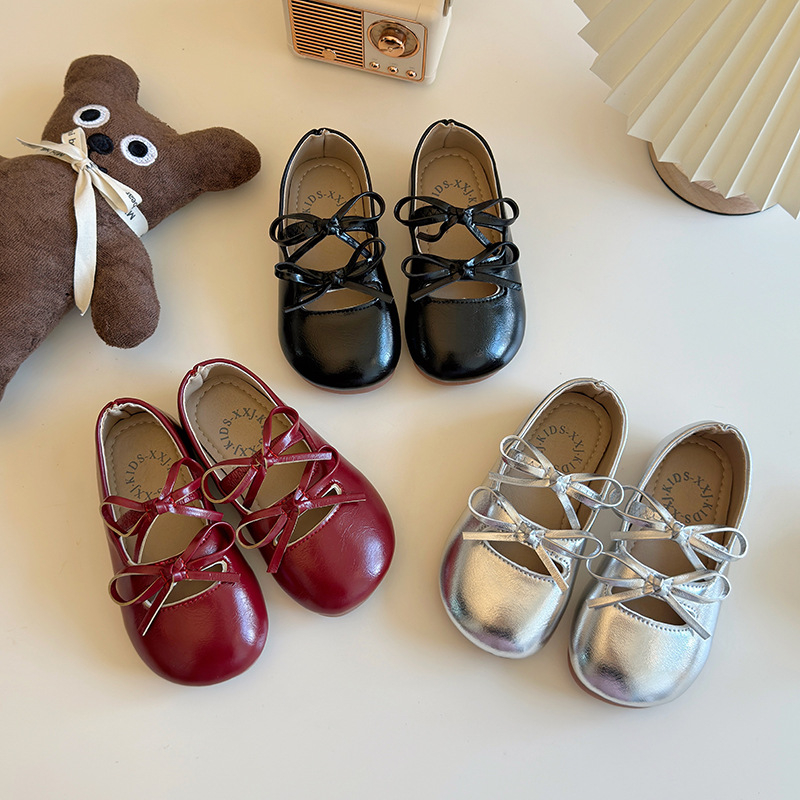 Pantofi balerini din PU pentru fete, stil coreean, talpă moale, antiderapant.