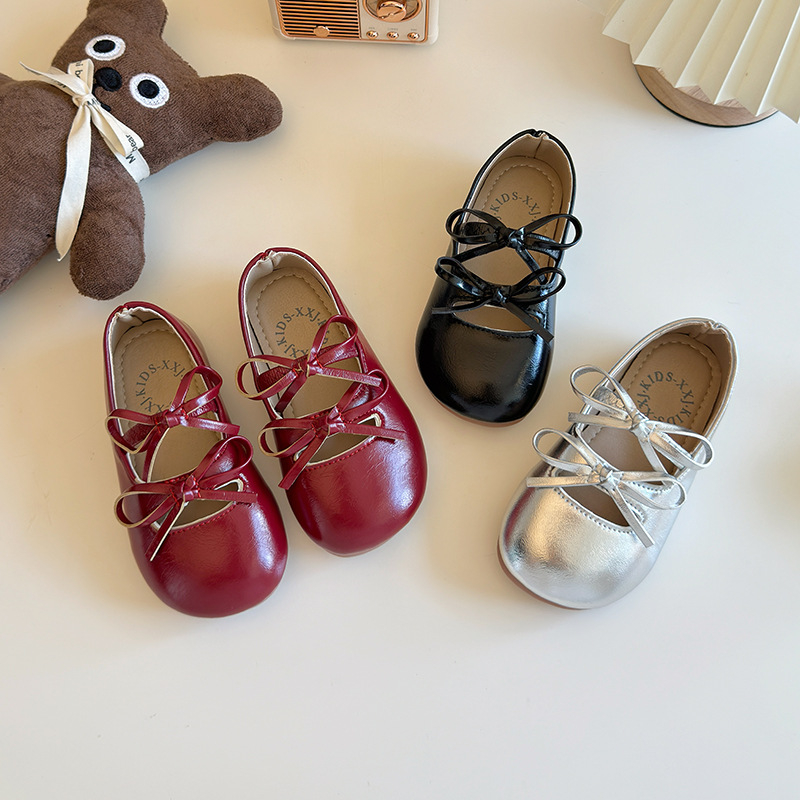 Pantofi balerini din PU pentru fete, stil coreean, talpă moale, antiderapant.