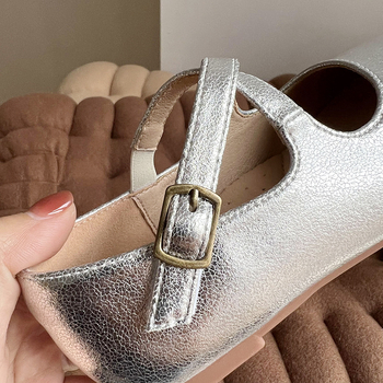 Pantofi prințesă pentru fete, stil coreean, bandă elastică încrucișată, închidere Velcro, suprafață din microfibră, talpă din cauciuc, finisaj relief