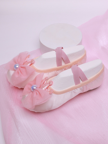 Mergaitėms baleto bateliai su minkšta padu, kvėpuojantys ir lengvi; viršus: sintetinė oda ir medvilnės audinys; baletui