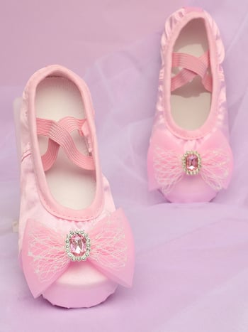 Vaikų baleto bateliai mergaitėms, kvėpuojantys, lengvi, atsparūs dėvėjimui, su sintetinės odos vampu ir kompozito padu