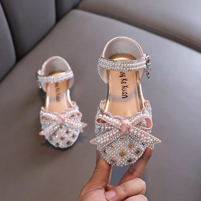 Pantofi de dans pentru fete cu design decupat, partea superioară PU, Velcro, respirabili, antiaderare