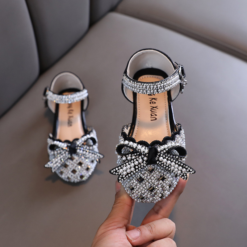 Pantofi de dans pentru fete cu design decupat, partea superioară PU, Velcro, respirabili, antiaderare