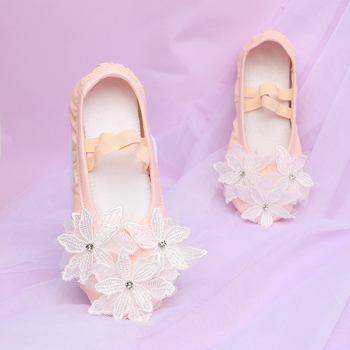 Mergaitėms skirti baleto bateliai šokiui, minkštas padas, kvėpuojantys, lengvi, atsparūs dėvėjimui, su kompozitiniu padu