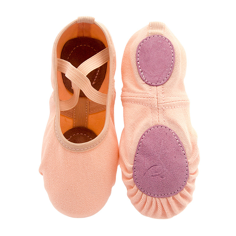 Mergaitėms skirti baleto bateliai šokiui, minkštas padas, kvėpuojantys, lengvi, atsparūs dėvėjimui, su kompozitiniu padu