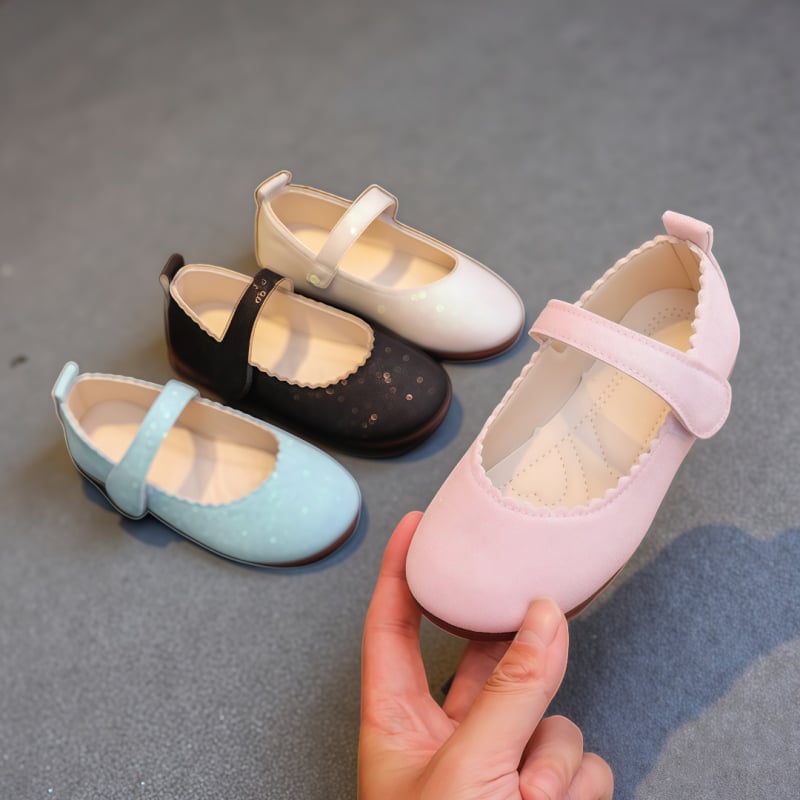 PU bőrű lánycipő Velcro-zárással, Hercegnő stílus, gumitalp