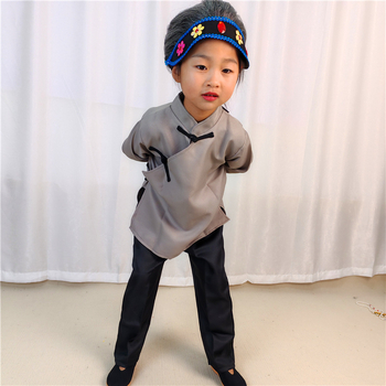 Gyerekeknek szóló nagymama jelmez a Nyugatra utazás című történethez színpadi előadáshoz, kínai stílus, poliészter-keverék anyag, AQL 2.5, 3-8 évesek