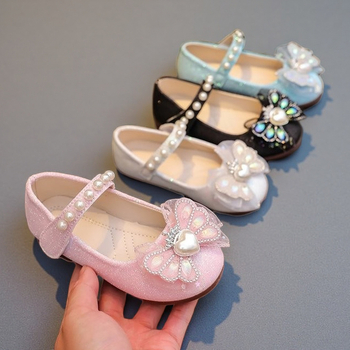 Hercegnő-stílusú gyerekcipő Velcro-zárás – PU felsőrész, PU bélés és talp, gumitalp