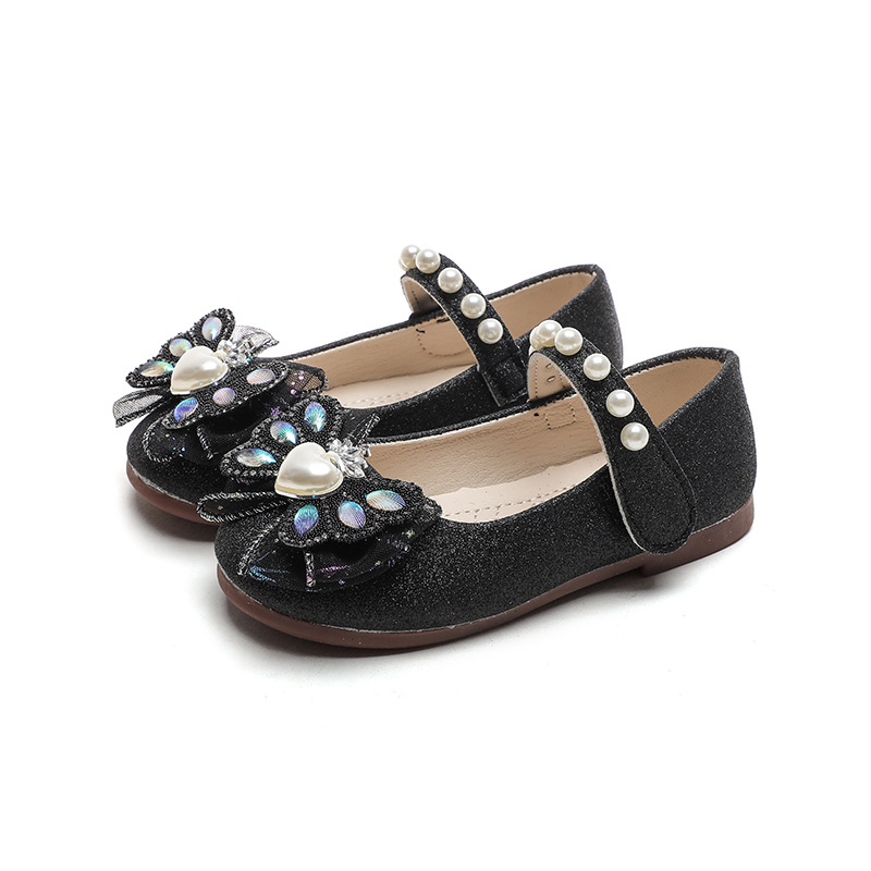 Hercegnő-stílusú gyerekcipő Velcro-zárás – PU felsőrész, PU bélés és talp, gumitalp