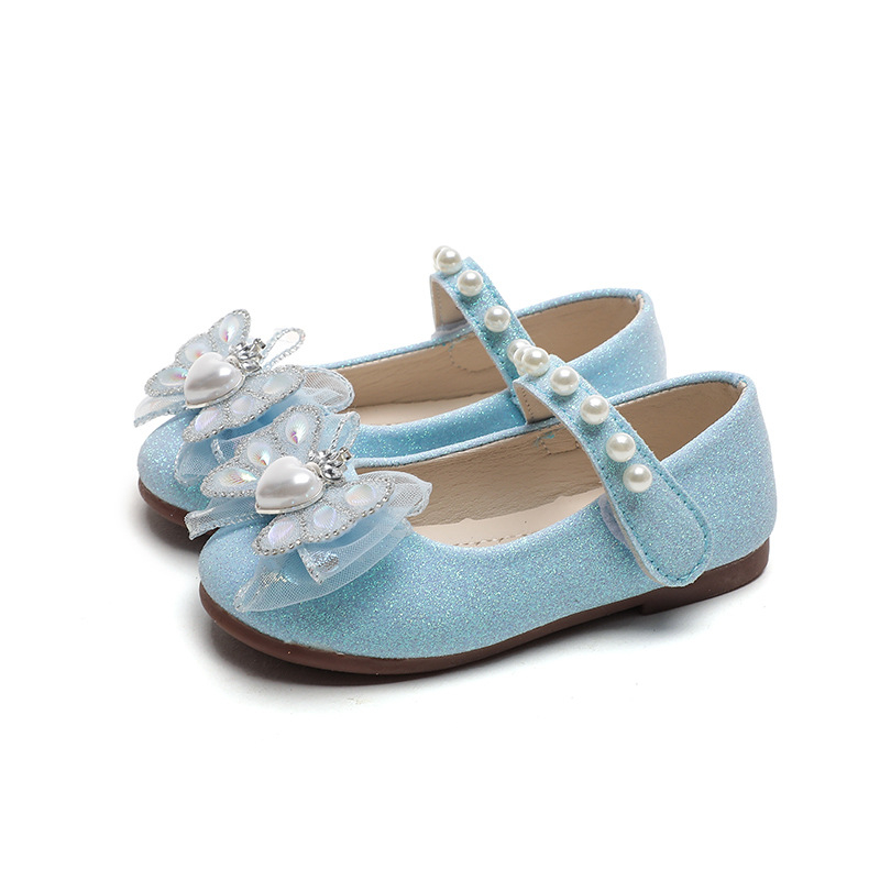 Hercegnő-stílusú gyerekcipő Velcro-zárás – PU felsőrész, PU bélés és talp, gumitalp