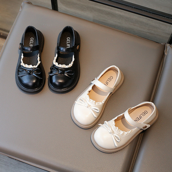 Lányoknak hercegnő cipő, bőr felsőrész, puha TPR talp, Velcro záródás, japán stílus, 4–12 év közötti gyerekeknek