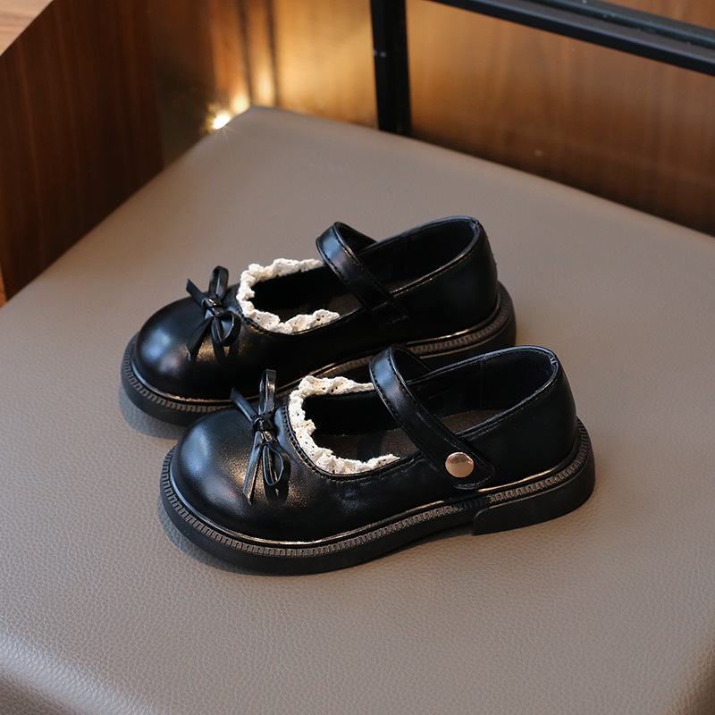 Lányoknak hercegnő cipő, bőr felsőrész, puha TPR talp, Velcro záródás, japán stílus, 4–12 év közötti gyerekeknek