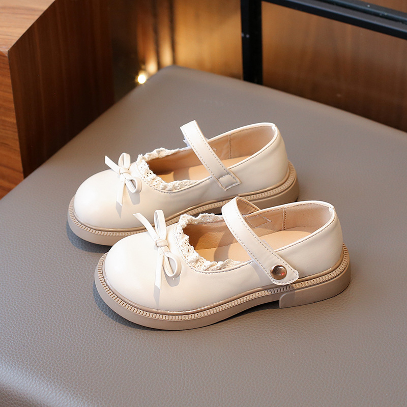 Lányoknak hercegnő cipő, bőr felsőrész, puha TPR talp, Velcro záródás, japán stílus, 4–12 év közötti gyerekeknek