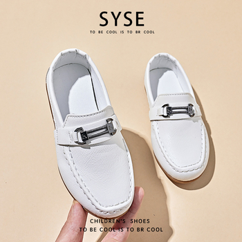 Pantofi pentru băieți în stil britanic, piele artificială, talpă din cauciuc, branț PU, pentru copii 4–12 ani