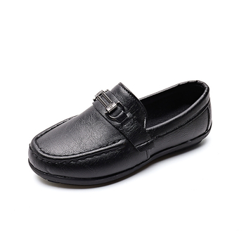 Pantofi pentru băieți în stil britanic, piele artificială, talpă din cauciuc, branț PU, pentru copii 4–12 ani