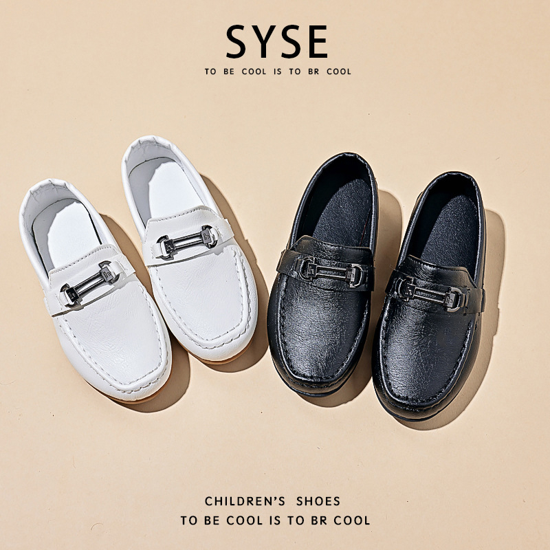 Pantofi pentru băieți în stil britanic, piele artificială, talpă din cauciuc, branț PU, pentru copii 4–12 ani