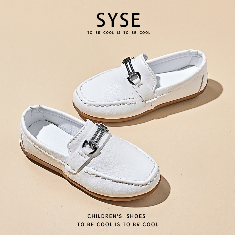 Pantofi pentru băieți în stil britanic, piele artificială, talpă din cauciuc, branț PU, pentru copii 4–12 ani