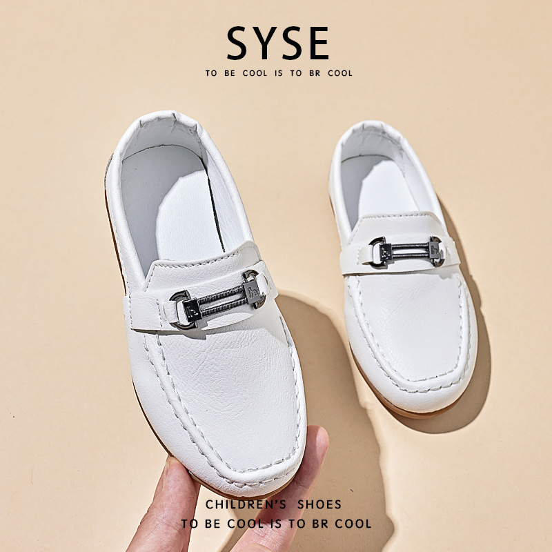 Pantofi pentru băieți în stil britanic, piele artificială, talpă din cauciuc, branț PU, pentru copii 4–12 ani