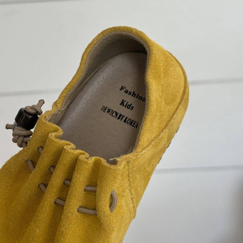 Pantofi slip-on pentru fete din nubuk velur, talpă din cauciuc, talpă joasă, anti-derapare și rezistenți, stil coreean, potriviți pentru vârste 4–16 ani