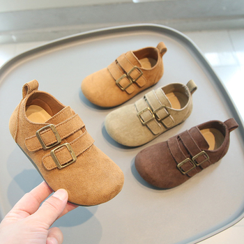 Dječje cipele u stilu Birkenstock sa Velcro zatvaranjem, nubuk koža, mat površina, niska gornja linija, za proljeće i jesen, unisex