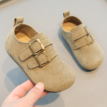Dječje cipele u stilu Birkenstock sa Velcro zatvaranjem, nubuk koža, mat površina, niska gornja linija, za proljeće i jesen, unisex